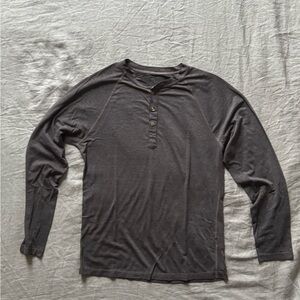 Pistol Lake Gray Henley Shirt - Eudae performance stretchy fabric - S